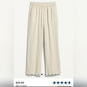 Old navy wide leg linen pants in cream